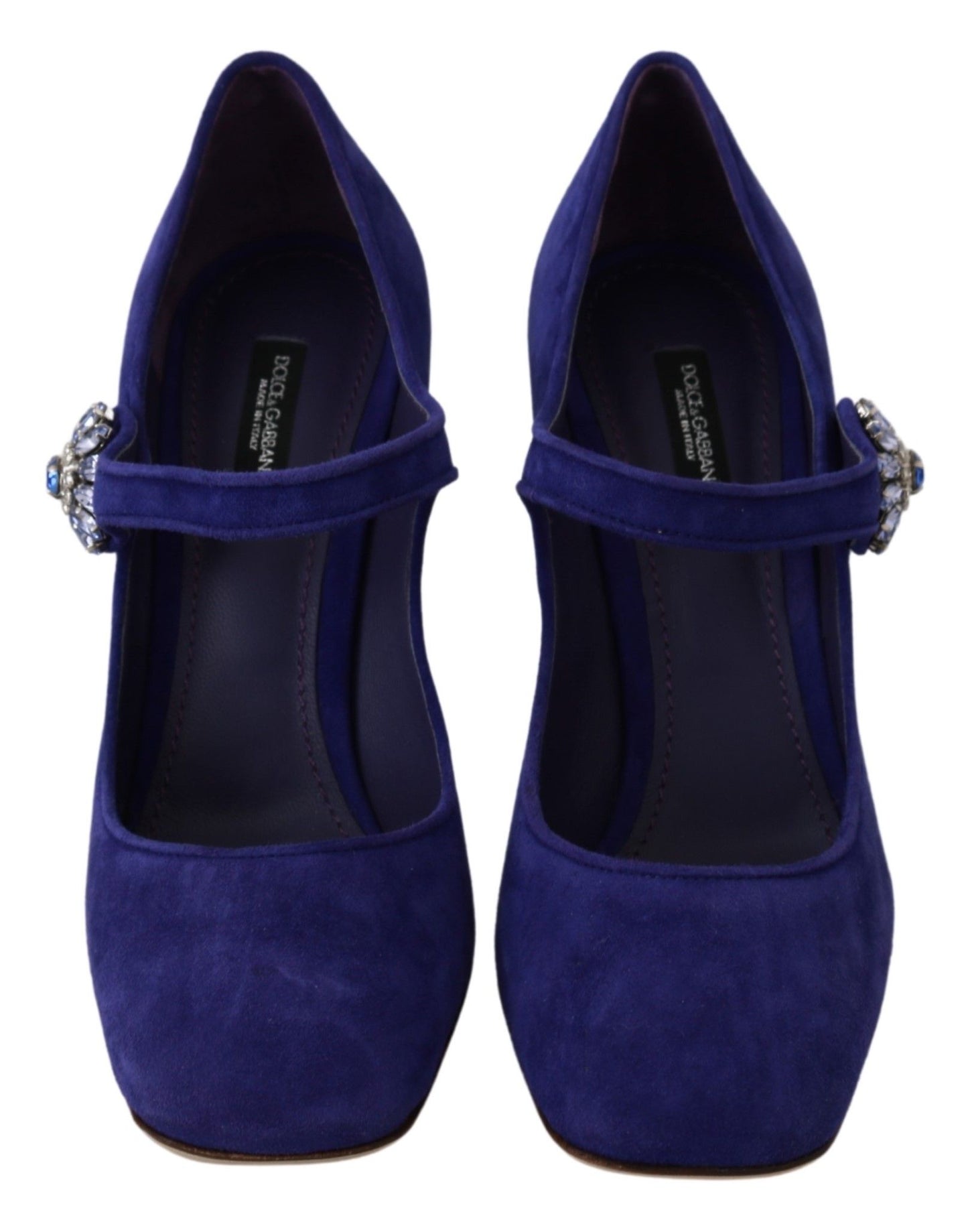 Dolce &amp; Gabbana Chaussures à talons en daim violet avec cristaux