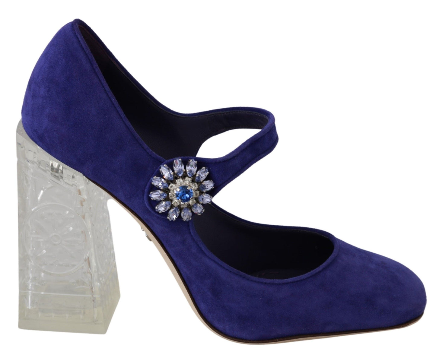 Dolce &amp; Gabbana Chaussures à talons en daim violet avec cristaux