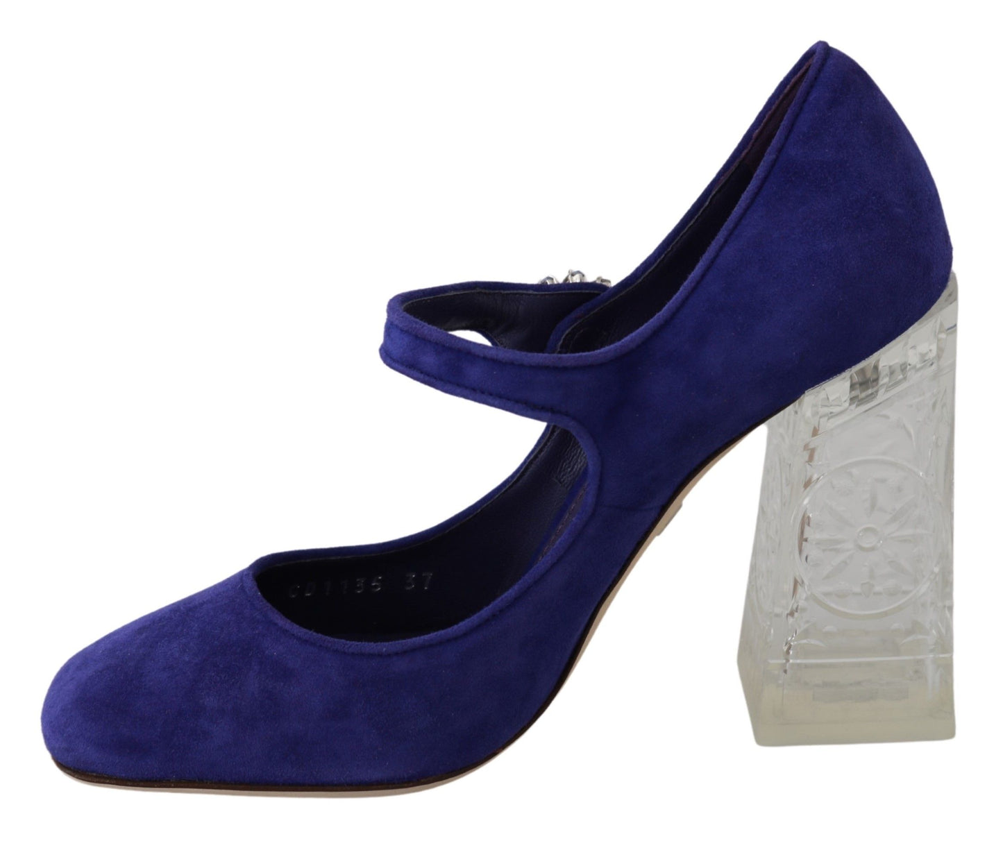 Dolce &amp; Gabbana Chaussures à talons en daim violet avec cristaux