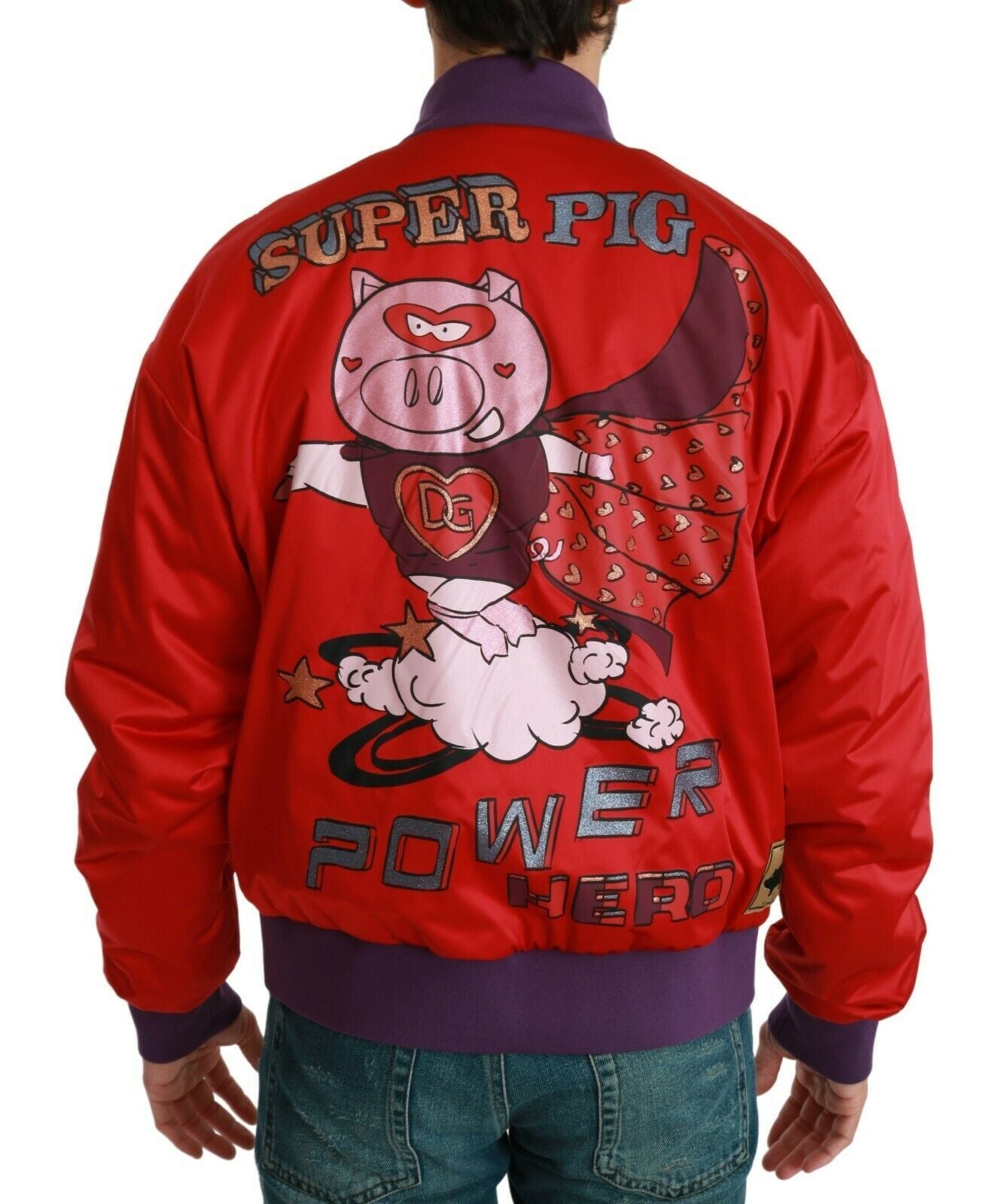 Dolce &amp; Gabbana Blouson aviateur rouge ANNÉE DU COCHON