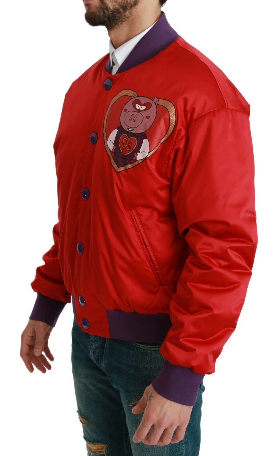 Dolce &amp; Gabbana Blouson aviateur rouge ANNÉE DU COCHON