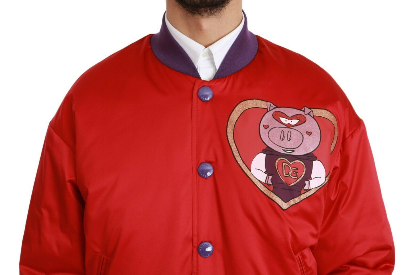 Dolce &amp; Gabbana Blouson aviateur rouge ANNÉE DU COCHON