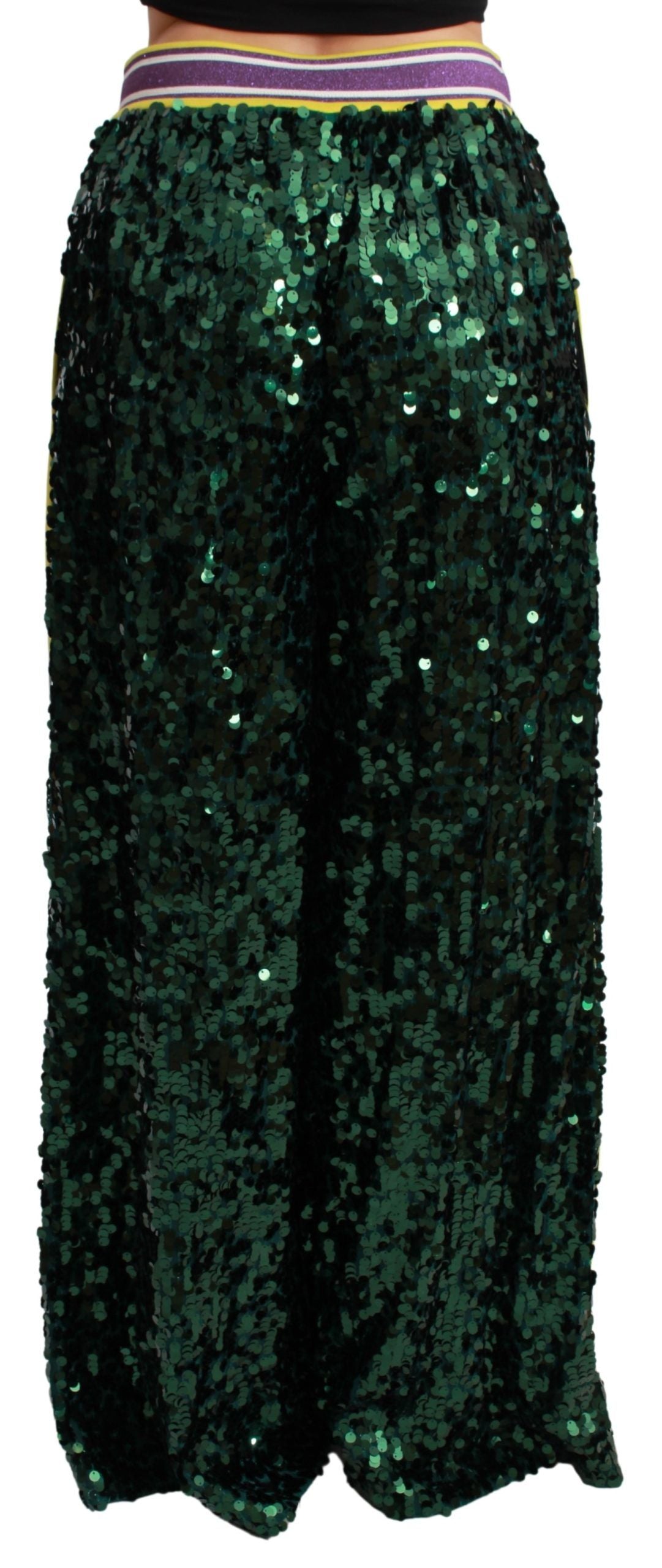 Dolce &amp; Gabbana Pantalon à sequins vert Pantalon Queens Angel