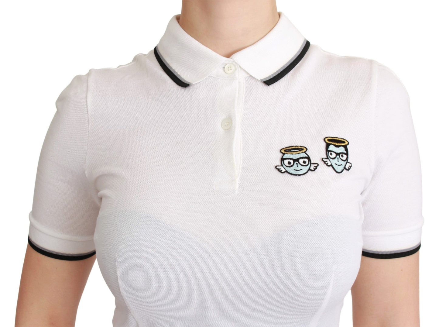 Dolce &amp; Gabbana Polo en coton blanc #dgfamily T-shirt