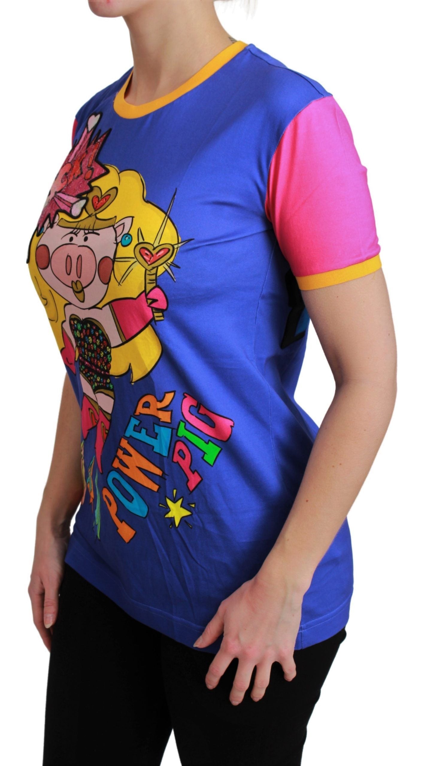 Dolce &amp; Gabbana T-shirt violet PIG SUPERGIRL en coton