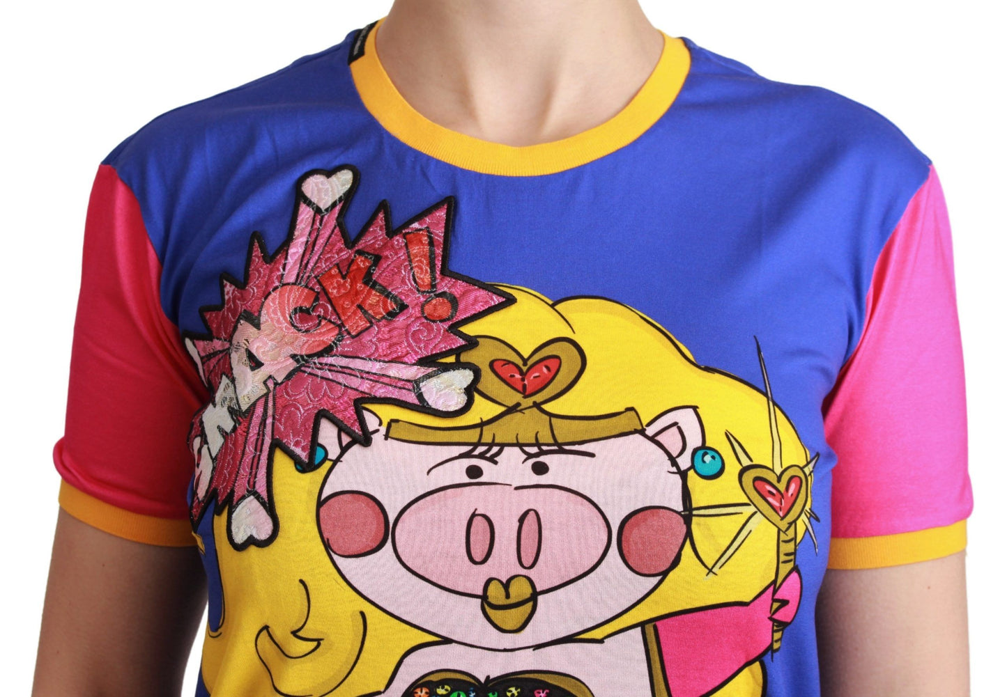 Dolce &amp; Gabbana T-shirt violet PIG SUPERGIRL en coton