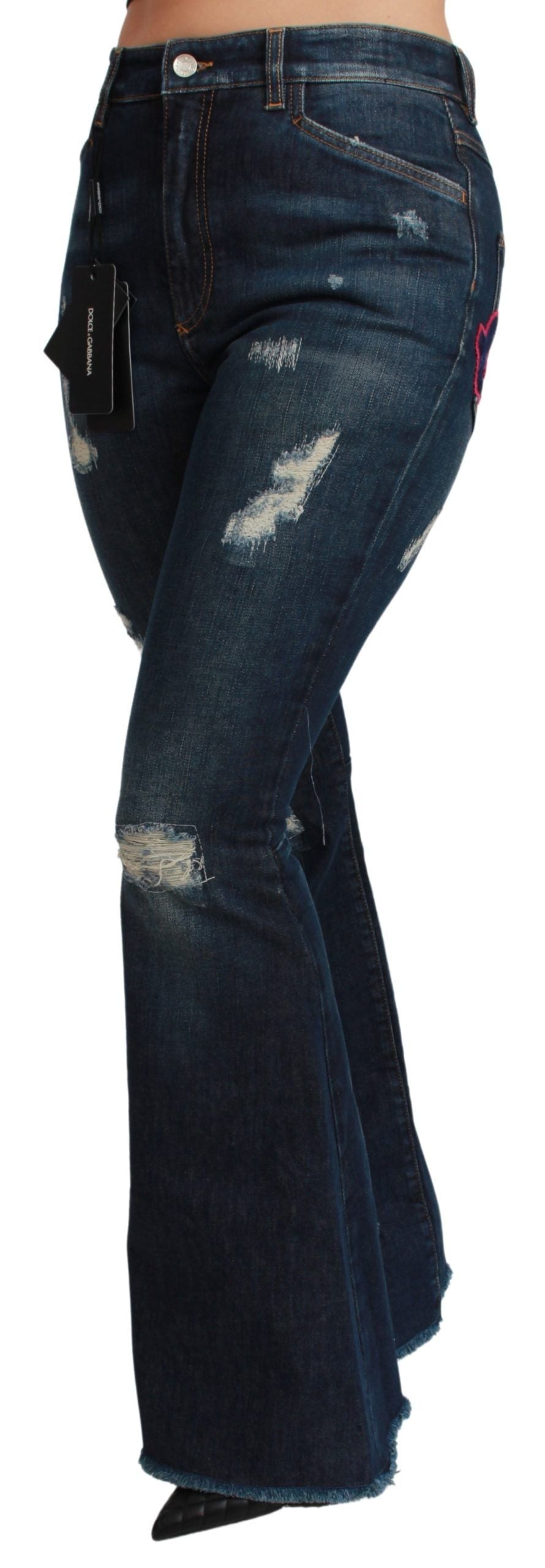 Dolce &amp; Gabbana Jean évasé en coton stretch bleu denim