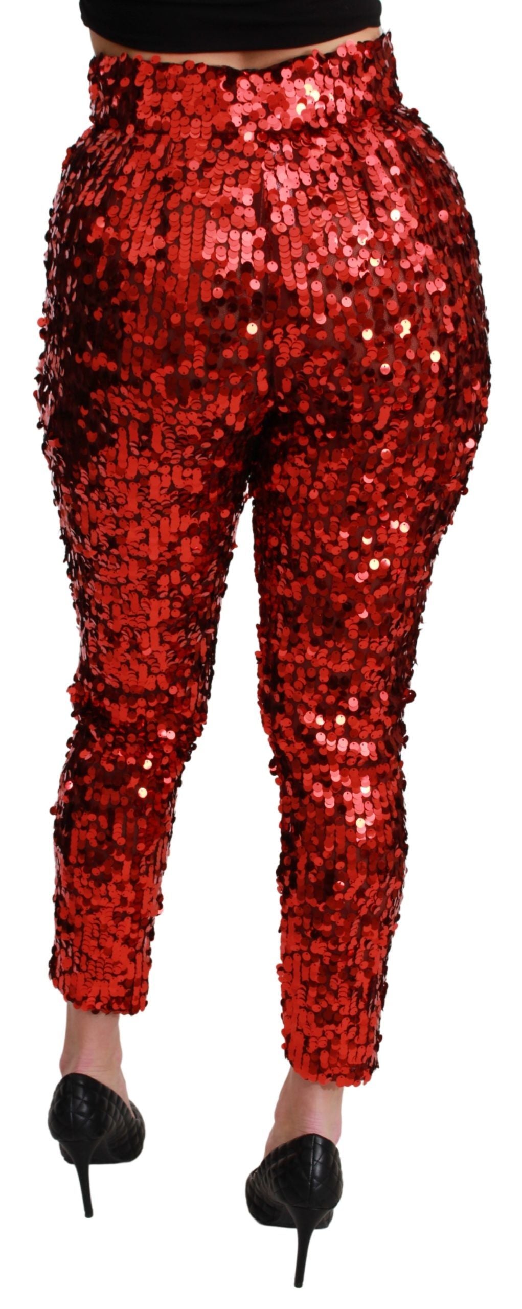 Rote, kurze Hose mit Pailletten von Dolce &amp; Gabbana