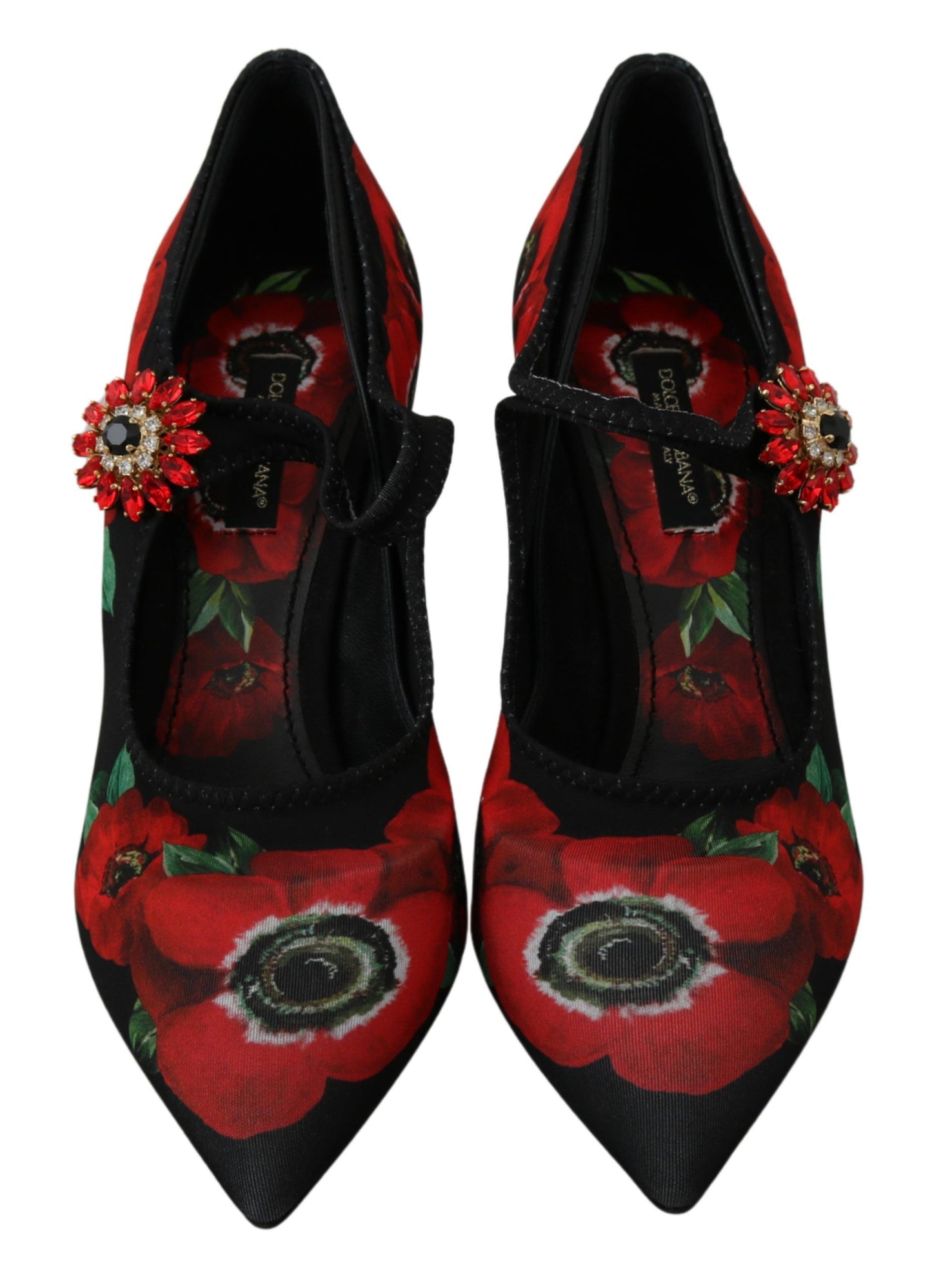 Dolce &amp; Gabbana Escarpins Mary Janes à fleurs noires et rouges