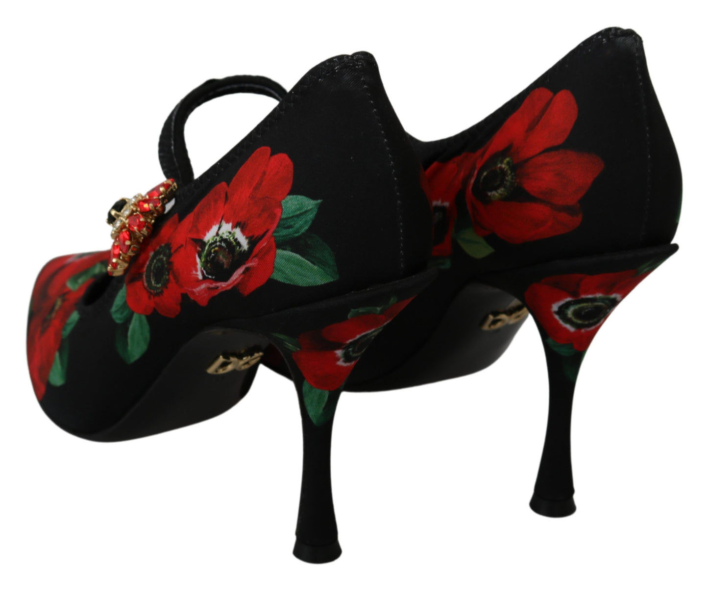 Dolce &amp; Gabbana Escarpins Mary Janes à fleurs noires et rouges