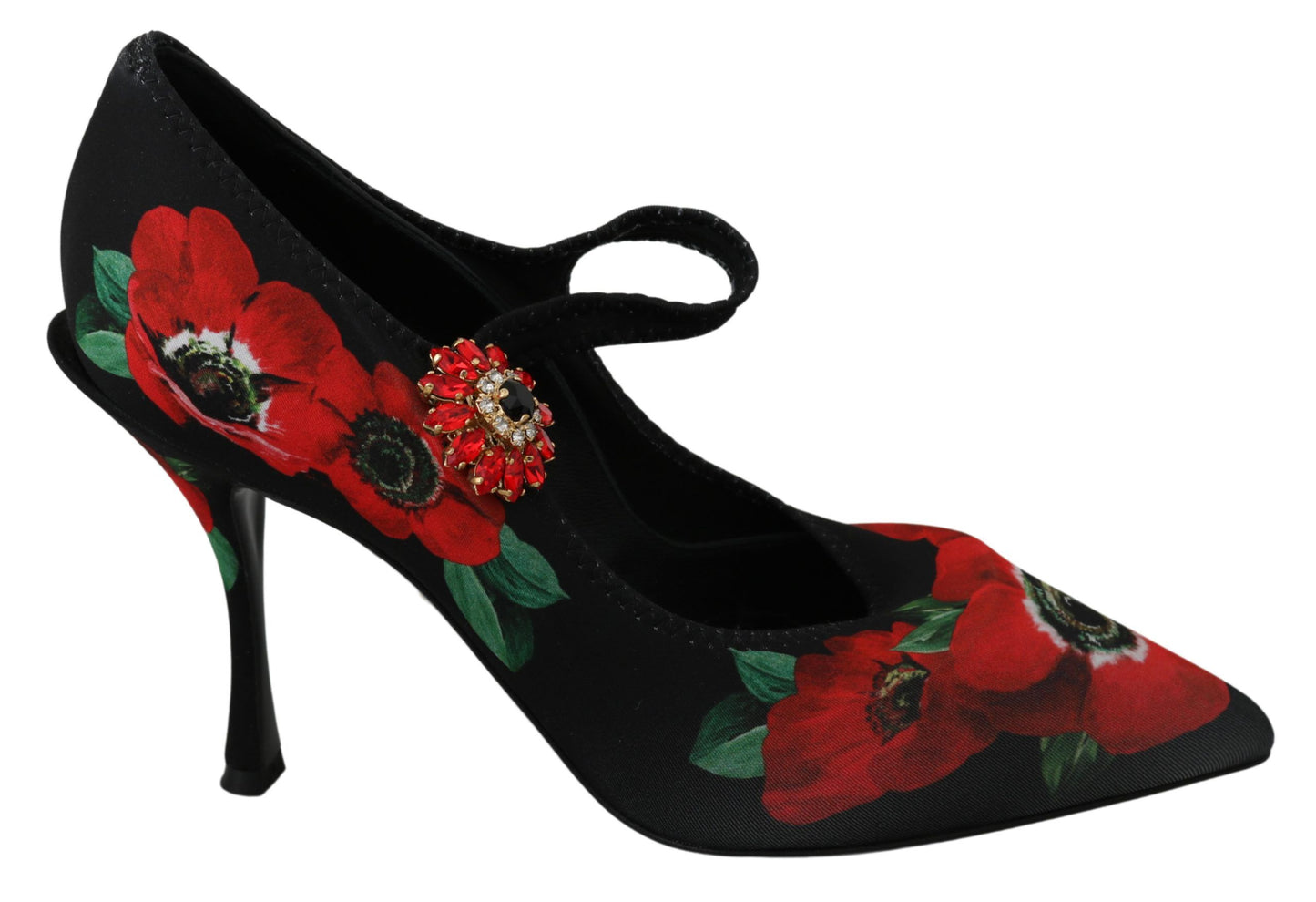 Dolce &amp; Gabbana Escarpins Mary Janes à fleurs noires et rouges