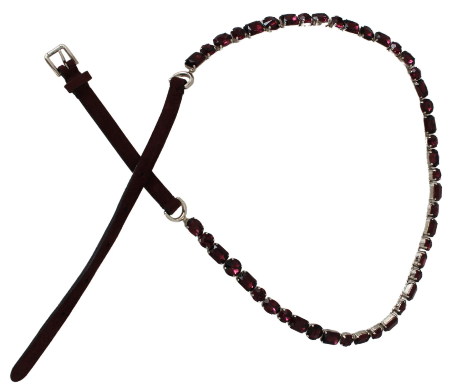 Dolce &amp; Gabbana Ceinture en cuir violet avec cristaux