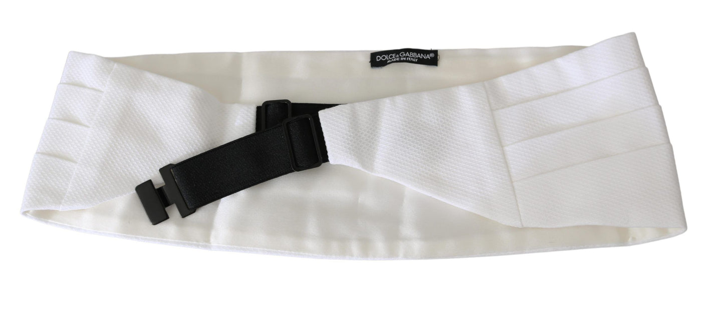 Dolce &amp; Gabbana Ceinture homme blanche en coton Cummerbund