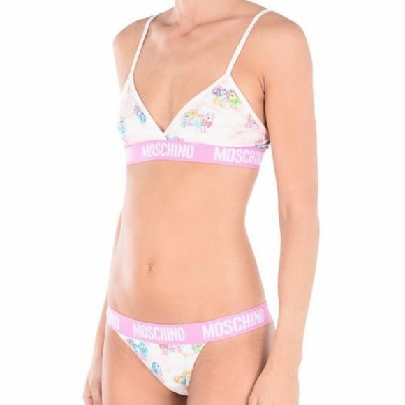 Moschino blanc My Little Pony soutien-gorge slip ensemble bikini deux pièces