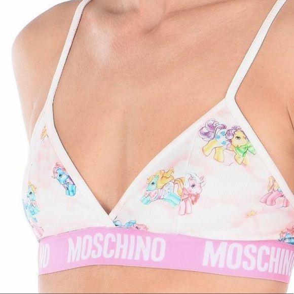 Moschino blanc My Little Pony soutien-gorge slip ensemble bikini deux pièces