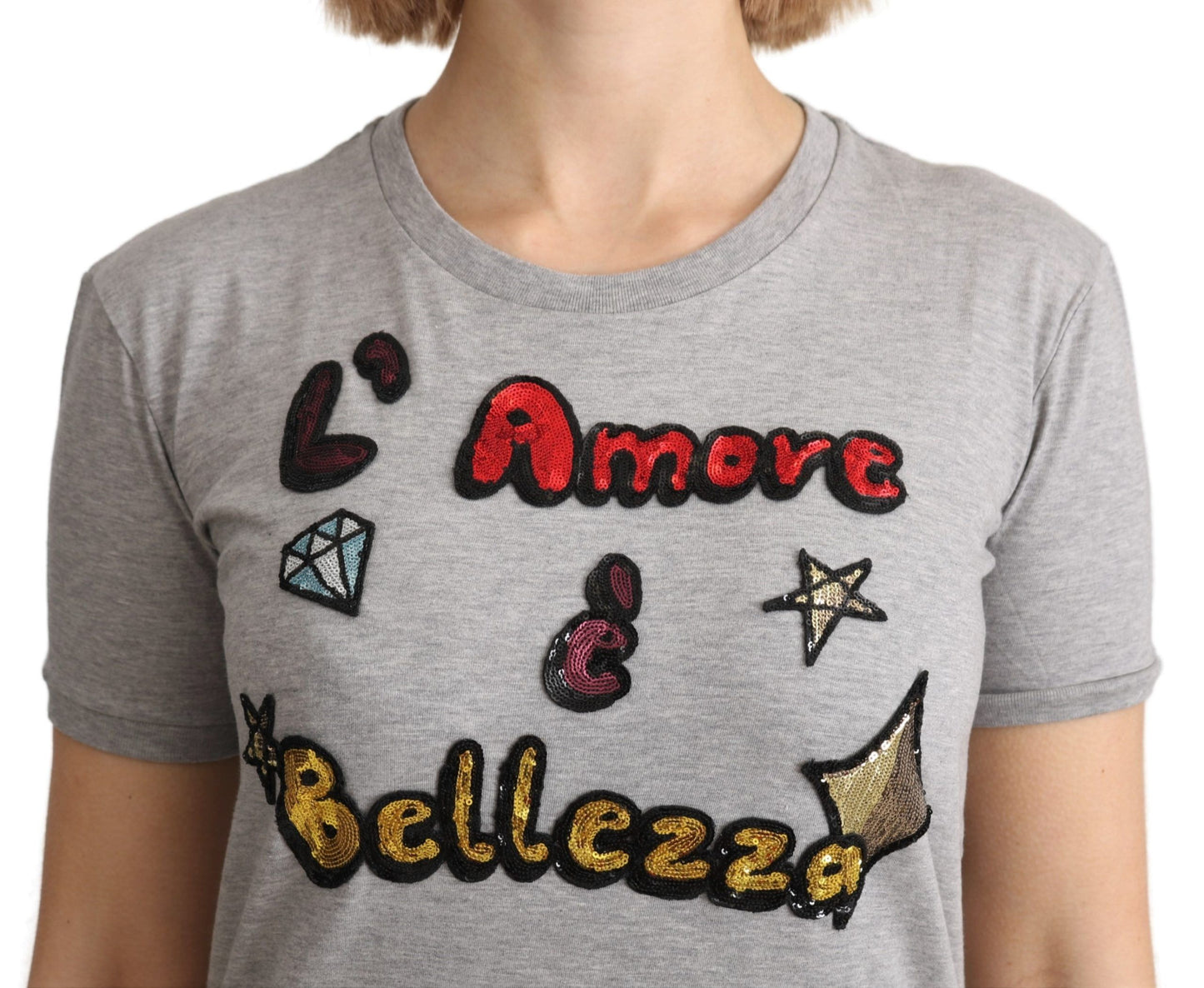 Dolce &amp; Gabbana T-shirt haut Amore e Bellezza en coton gris