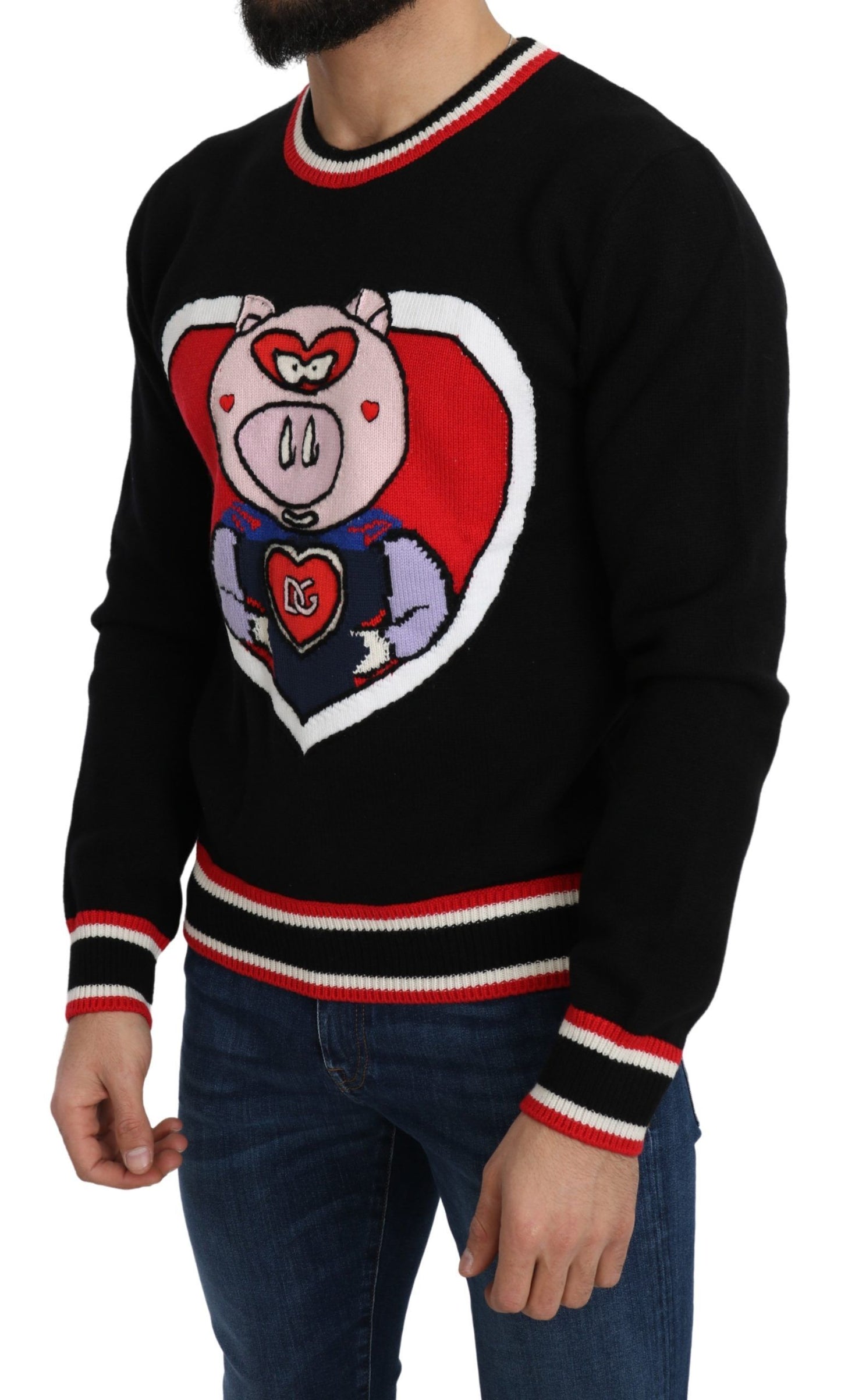 Dolce &amp; Gabbana Pull en cachemire noir Cochon de l'année