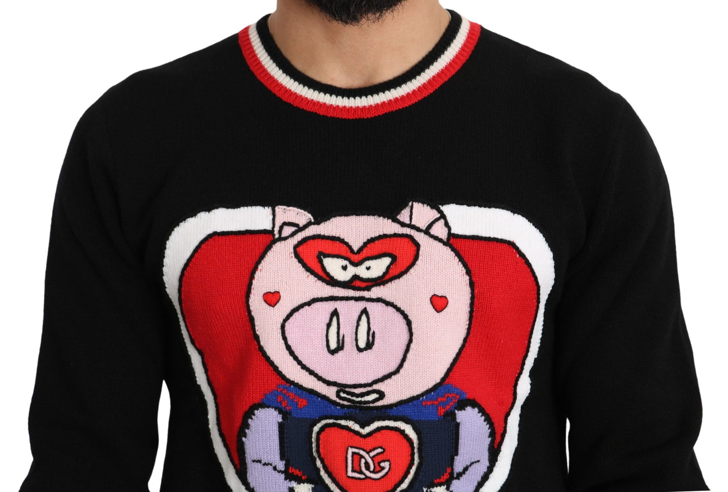 Dolce &amp; Gabbana Pull en cachemire noir Cochon de l'année