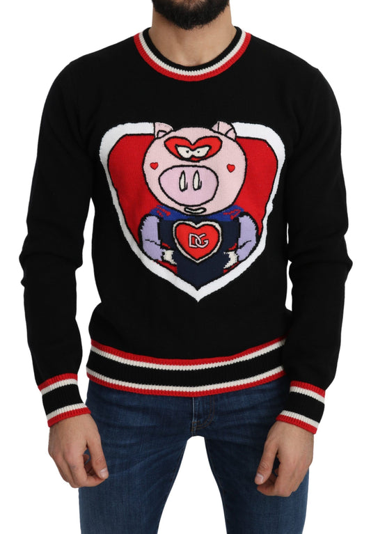 Dolce &amp; Gabbana Pull en cachemire noir Cochon de l'année