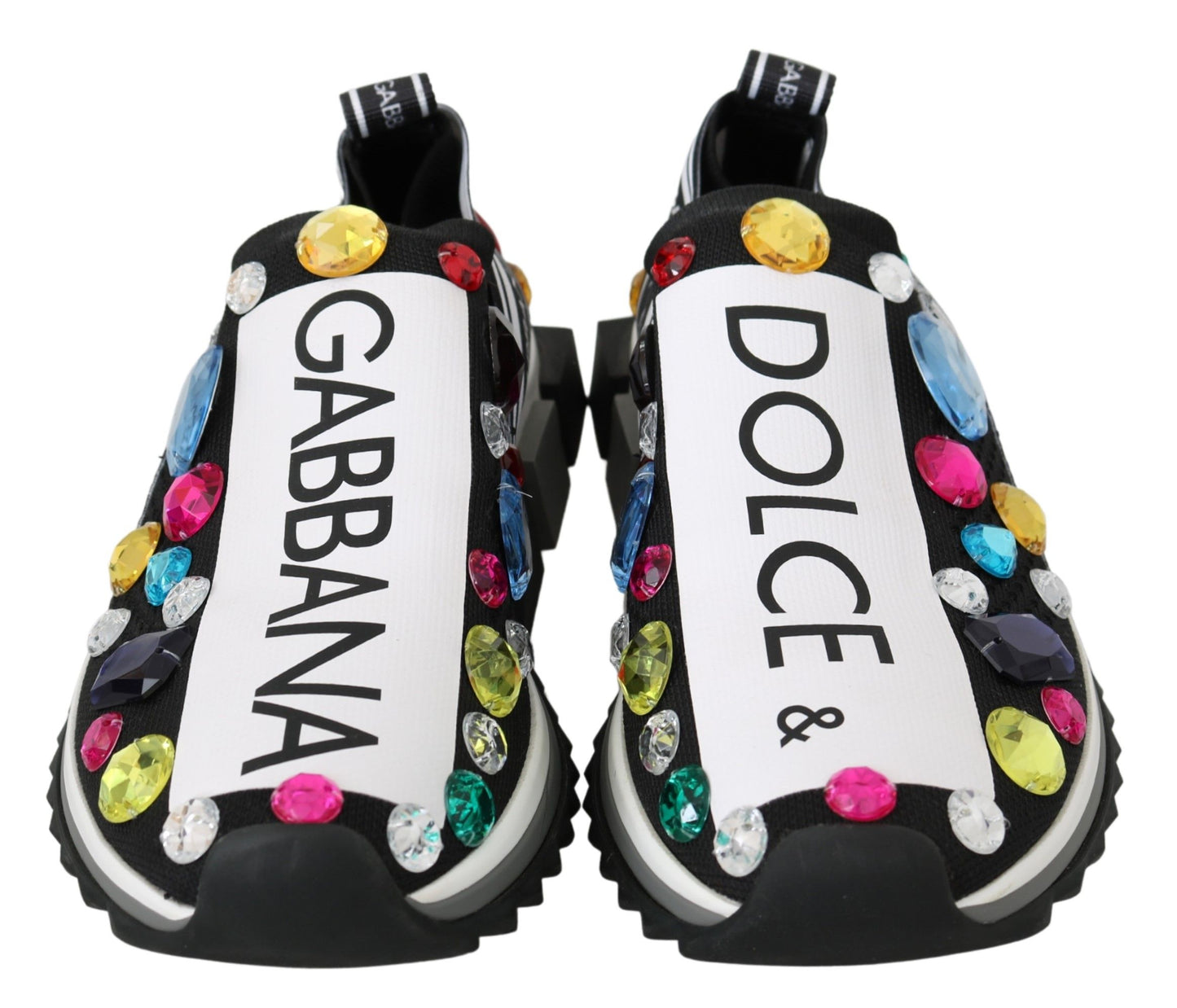 Dolce &amp; Gabbana Baskets en cristal multicolores noires