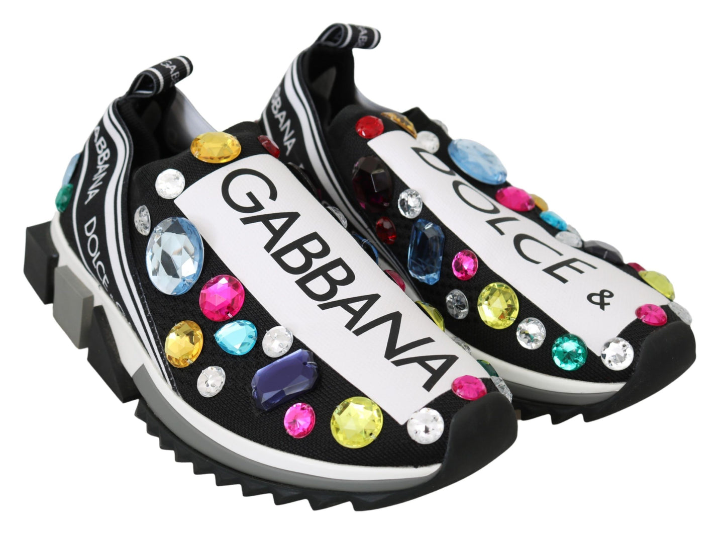 Dolce &amp; Gabbana Baskets en cristal multicolores noires