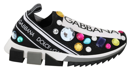 Dolce &amp; Gabbana Baskets en cristal multicolores noires