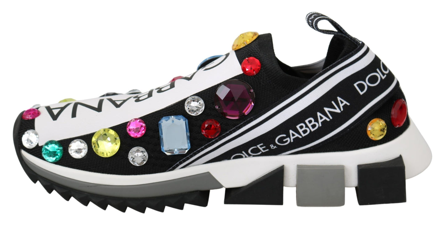 Dolce &amp; Gabbana Baskets en cristal multicolores noires