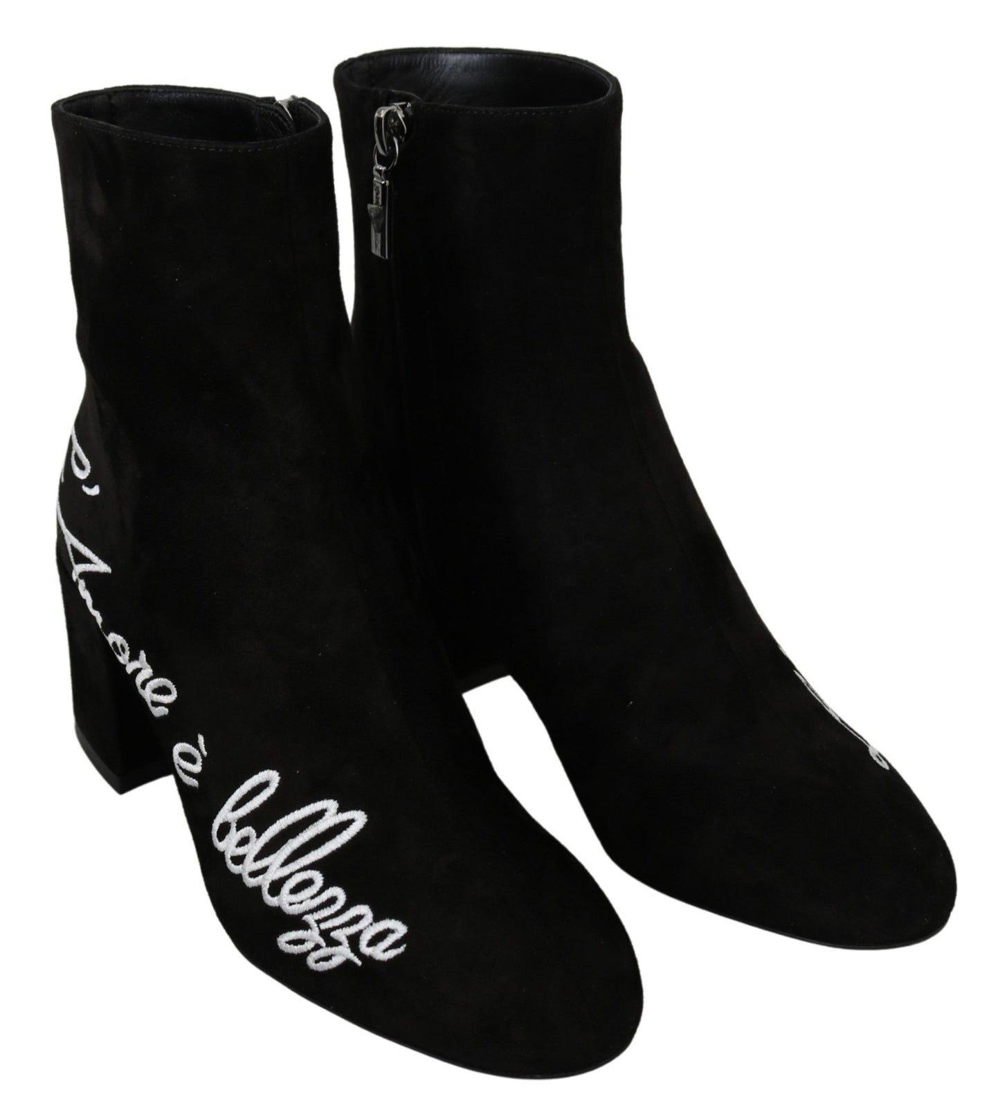 Dolce &amp; Gabbana Chaussures Bottes L'Amore E'Bellezza En Daim Noir