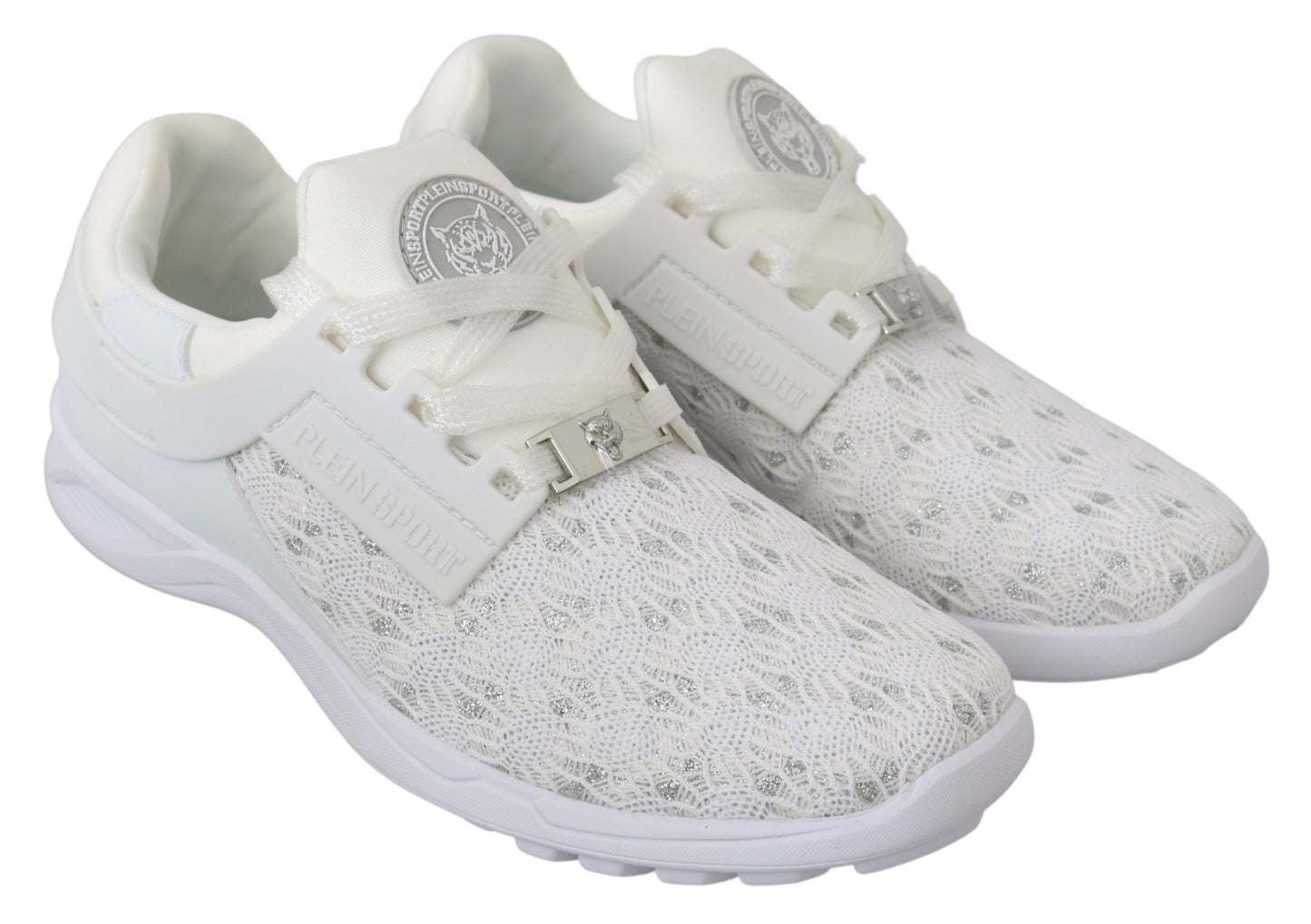 Philipp Plein Weiße Polyester-Freizeit-Sneaker-Schuhe