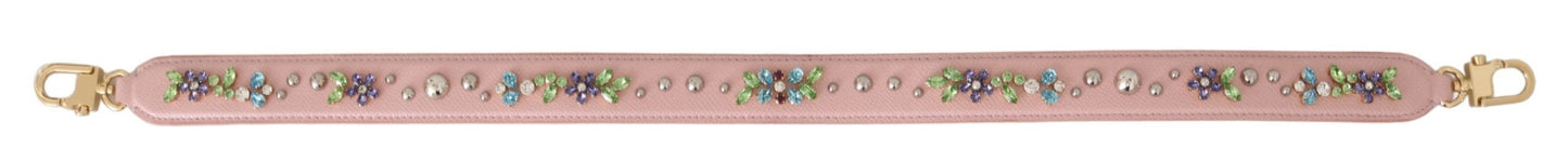 Dolce &amp; Gabbana Bandoulière accessoire en cuir rose avec clous en cristal