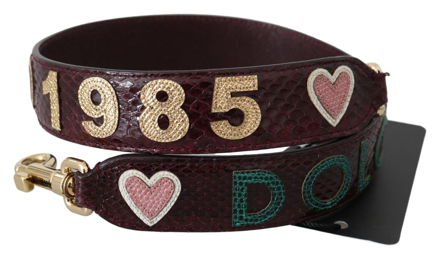 Dolce &amp; Gabbana Bordeaux Ceinture en cuir de peau exotique Bandoulière