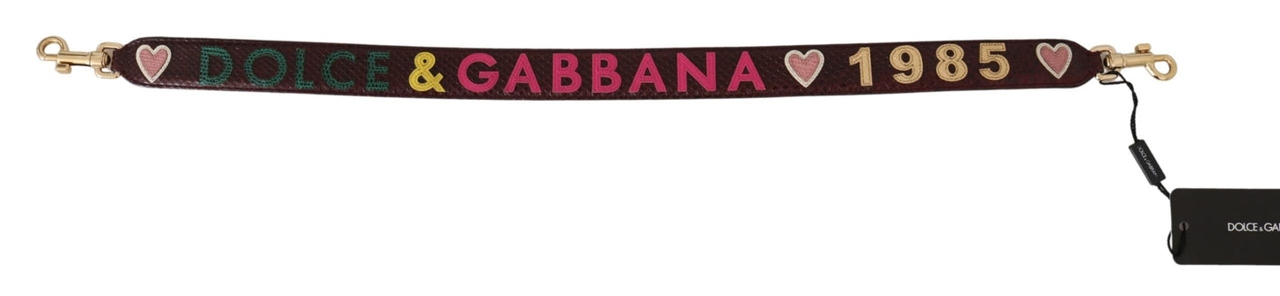 Dolce &amp; Gabbana Bordeaux Ceinture en cuir de peau exotique Bandoulière