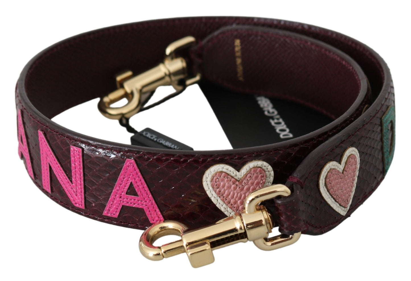 Dolce &amp; Gabbana Bordeaux Ceinture en cuir de peau exotique Bandoulière