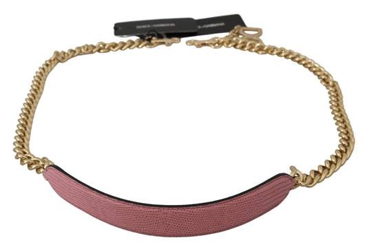 Dolce &amp; Gabbana Bandoulière accessoire en cuir rose avec chaîne dorée