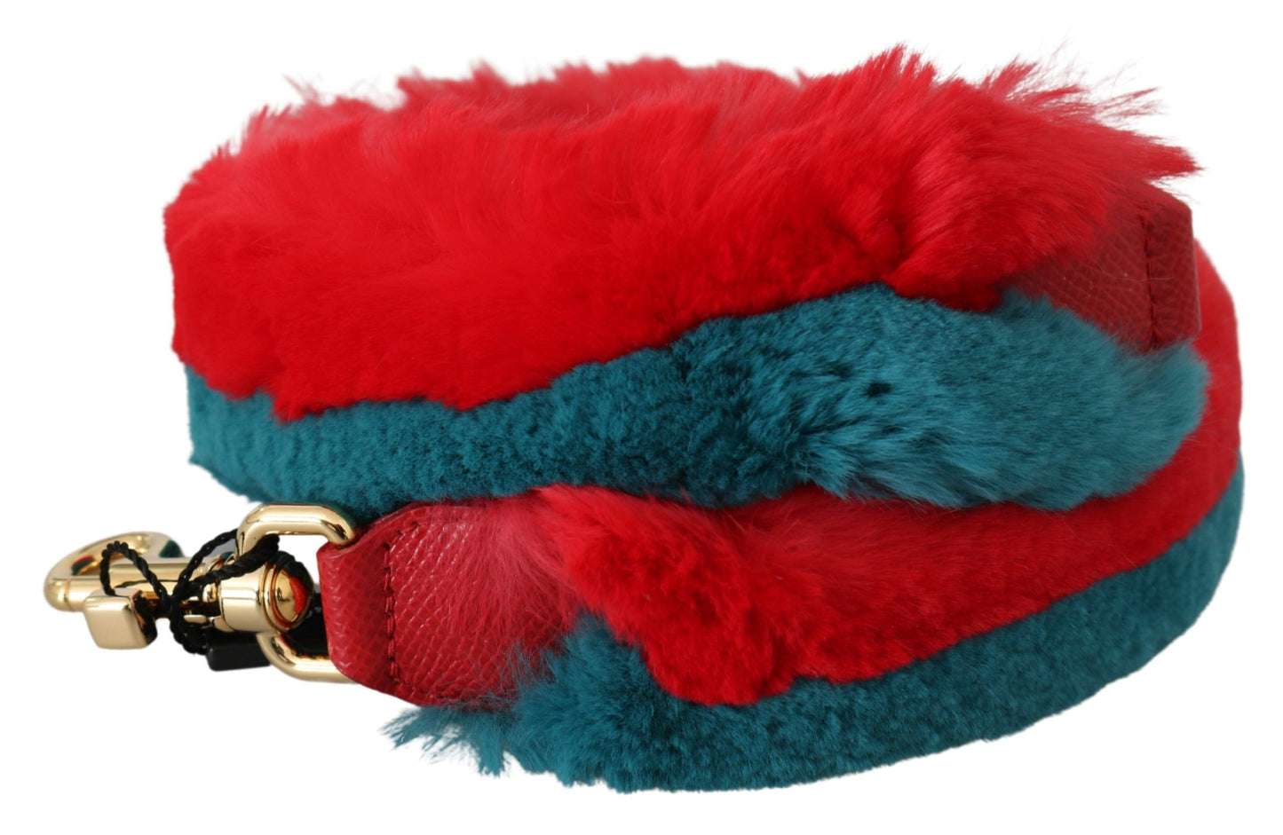 Dolce &amp; Gabbana Bandoulière en cuir de fourrure de lapin bleu rouge