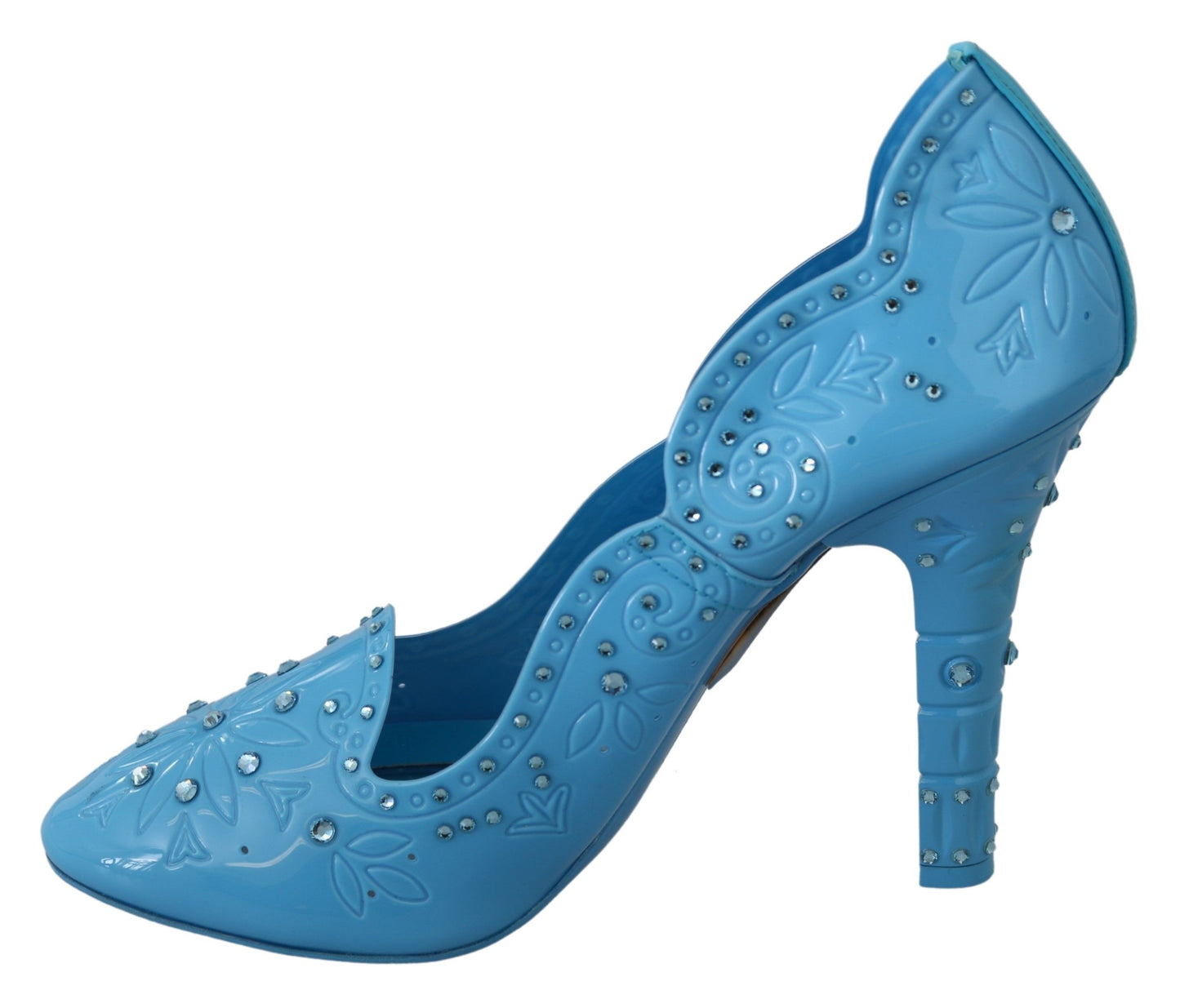 Dolce &amp; Gabbana Chaussures à talons CENDRILLON florales en cristal bleu