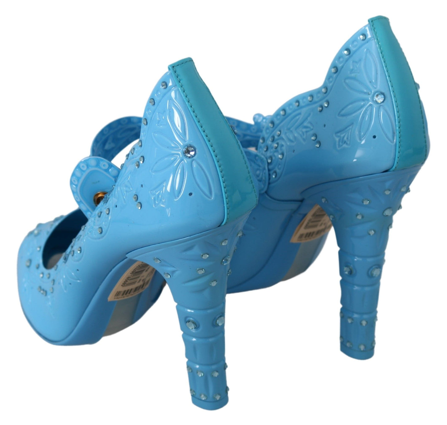 Dolce &amp; Gabbana Chaussures à talons CENDRILLON en cristal floral bleu