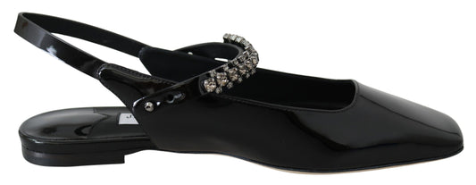 Flache Mahdis-Schuhe aus schwarzem Lackleder von Jimmy Choo