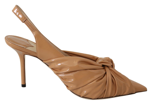 Jimmy Choo Annabell 85 Pumps aus karamellbraunem Leder