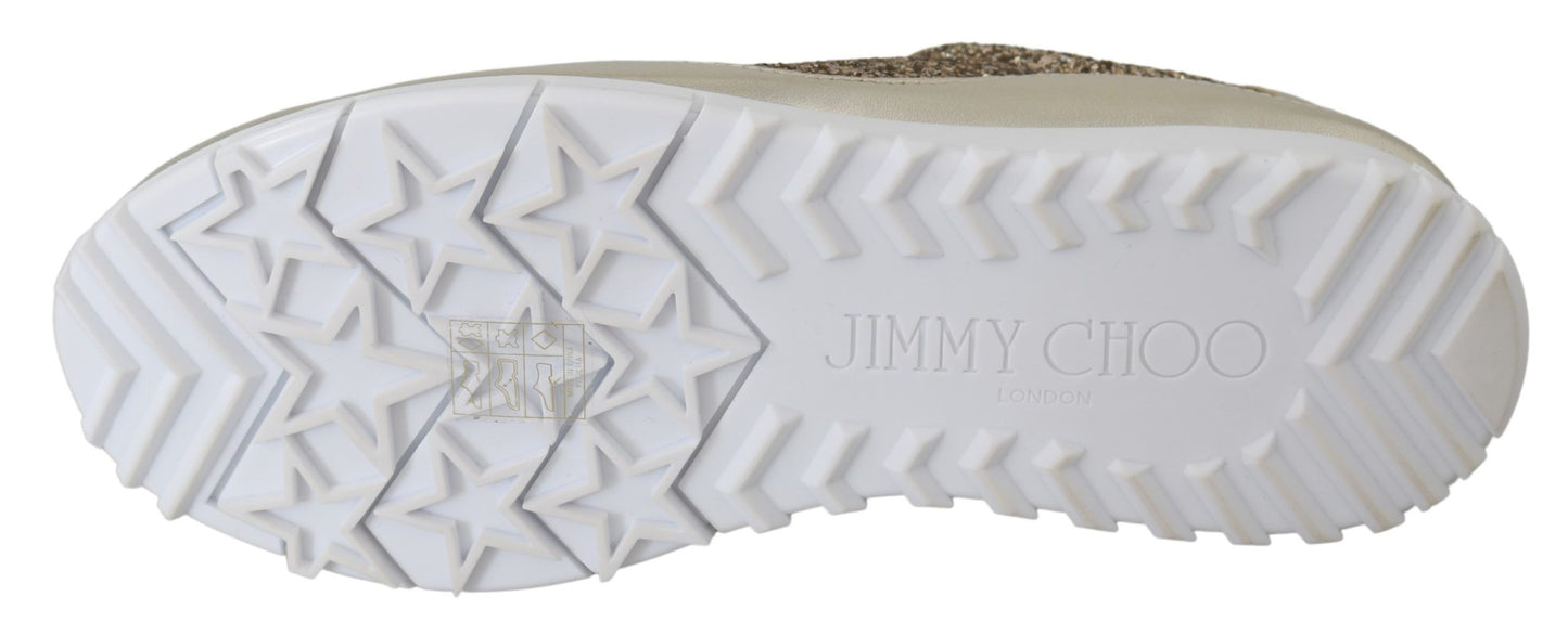 Jimmy Choo Baskets Monza antiques en cuir doré