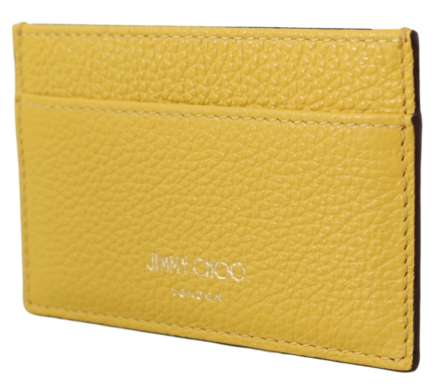 Jimmy Choo Porte-cartes en cuir jaune Aarna