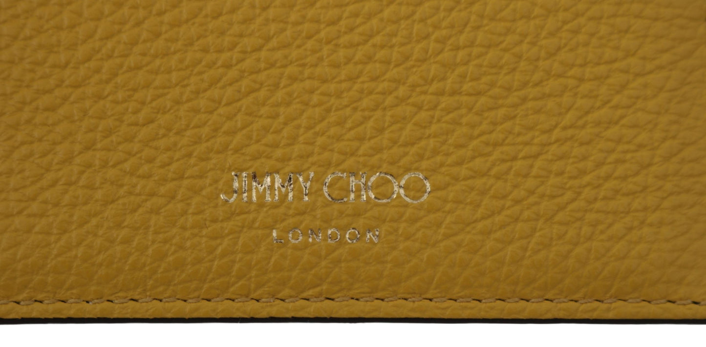 Jimmy Choo Porte-cartes en cuir jaune Aarna