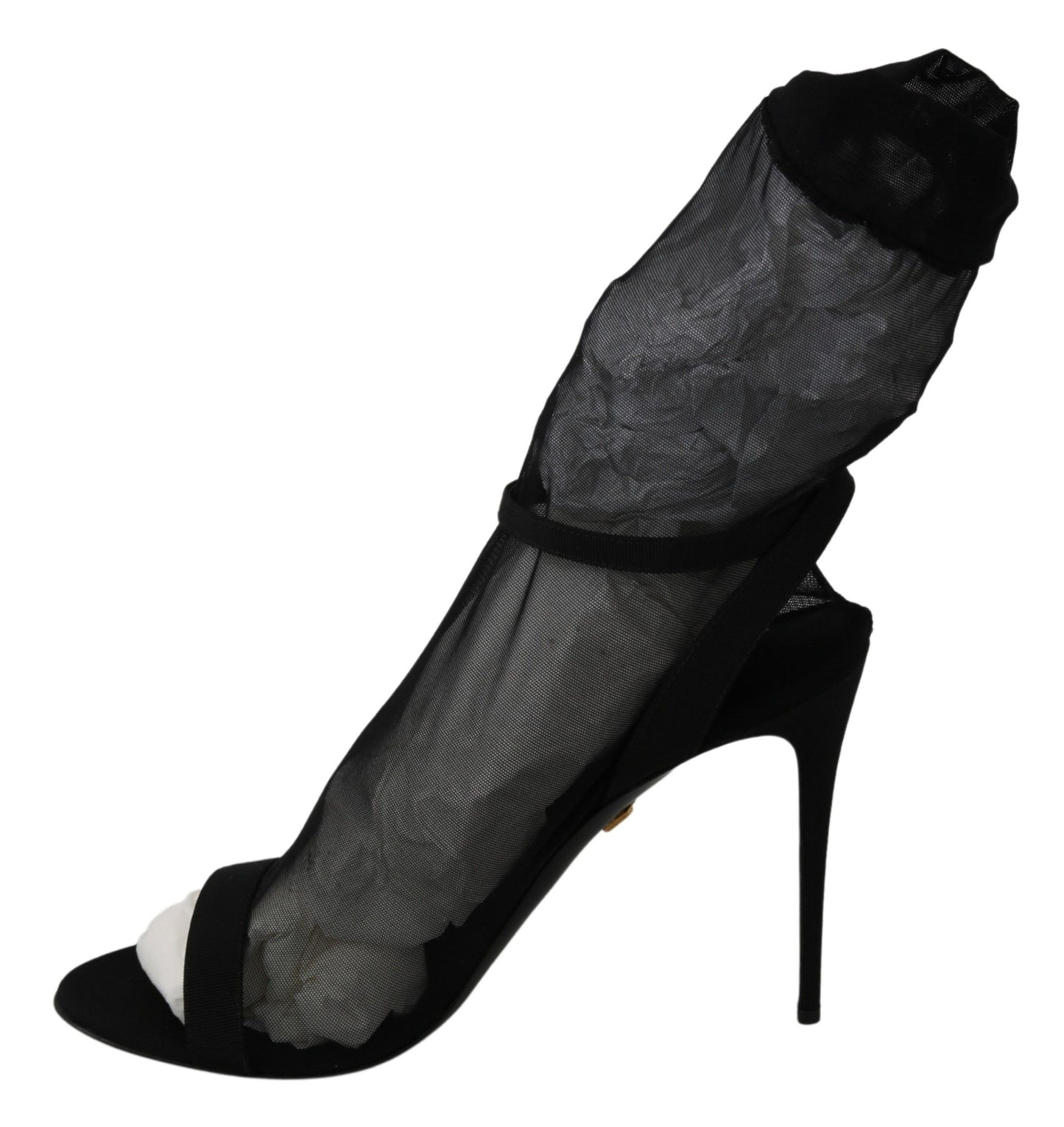 Dolce &amp; Gabbana Chaussures à talons aiguilles extensibles en tulle noir