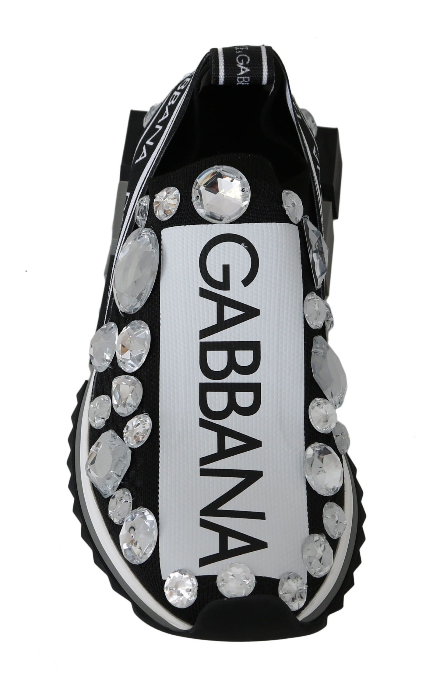 Dolce &amp; Gabbana Chaussures Baskets Femme Noir Blanc Cristal