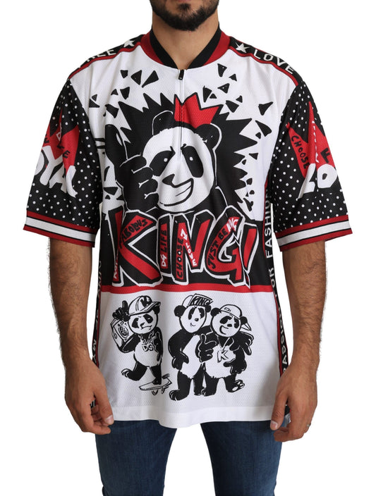 Dolce &amp; Gabbana T-shirt pour homme en polyester blanc King Panda Top