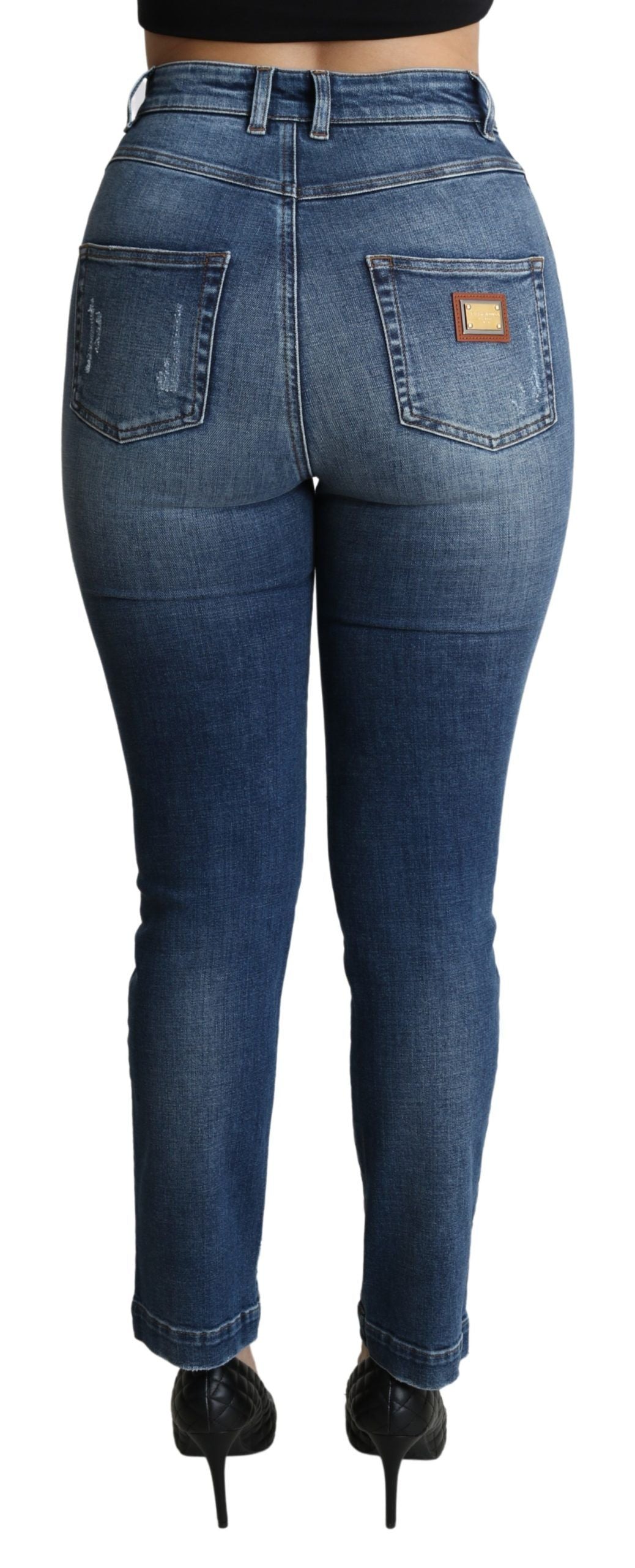 Dolce &amp; Gabbana Jean slim orné de cristaux bleus