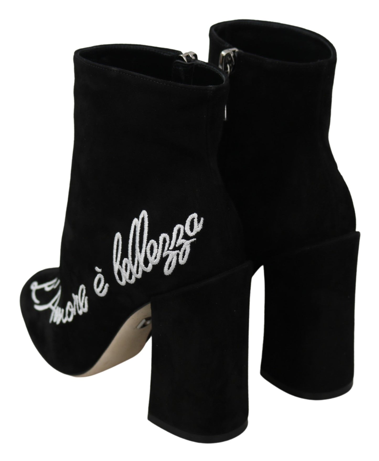 Dolce &amp; Gabbana Chaussures Bottes L'Amore E'Bellezza En Daim Noir