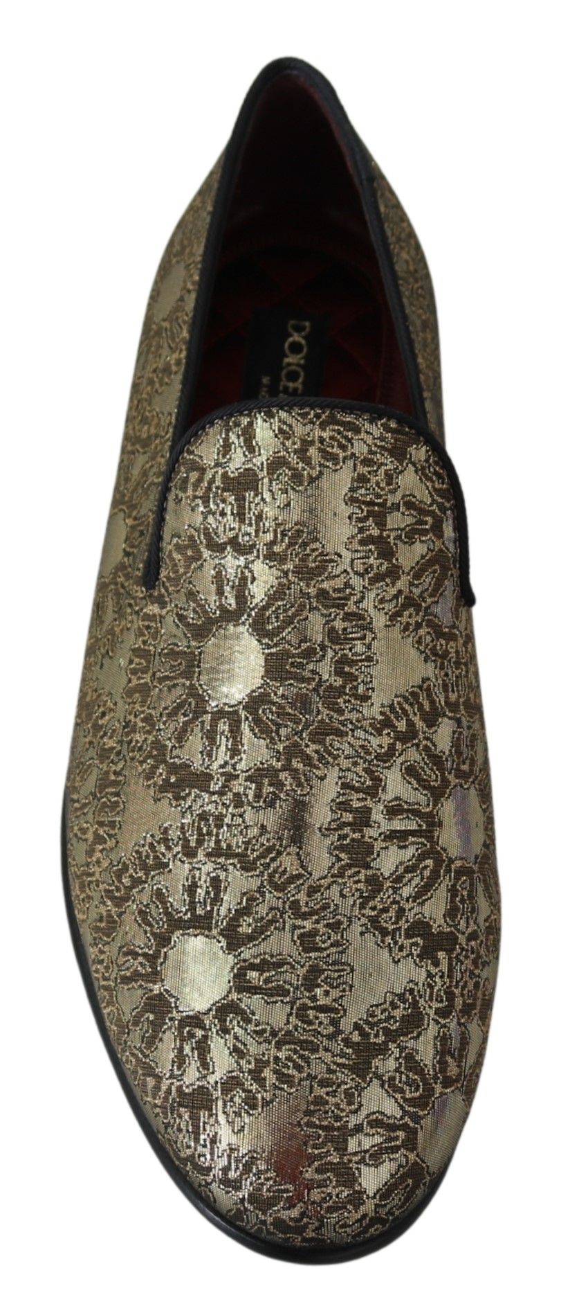 Dolce &amp; Gabbana Gold Jacquard Flats Mocassins Pour Hommes Chaussures