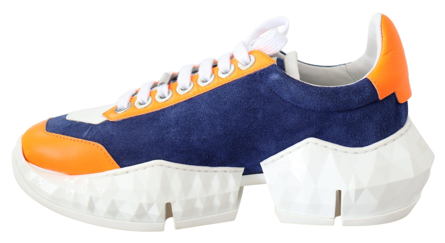 Jimmy Choo Diamond Blue Orange Ledersneaker