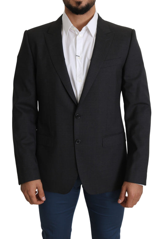 Dolce &amp; Gabbana Blazer à simple boutonnage en laine grise